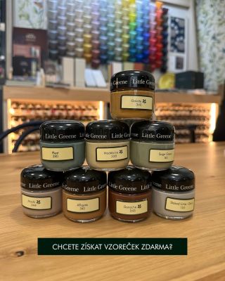 🎨 Chcete získat vzoreček zdarma? Přijďte si osobně do našeho showroomu pro vzorek barvy Little Greene. Na výběr máte...
